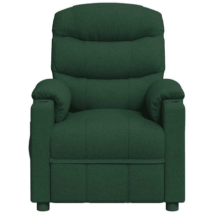 Massagefåtölj mörkgrön tyg