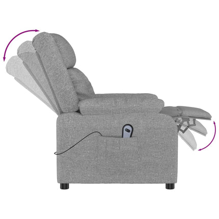 Elektrisk reclinerfåtölj ljusgrå tyg