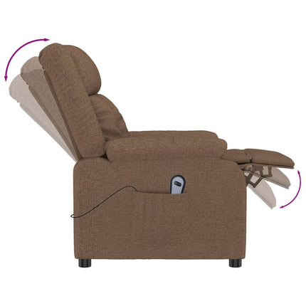 Elektrisk reclinerfåtölj Brun tyg