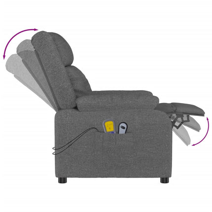 Elektrisk massagefåtölj mörkgrå tyg