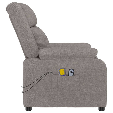 Elektrisk massagefåtölj taupe tyg