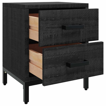 Sängbord 2 st svart 36x30x45 cm massiv furu