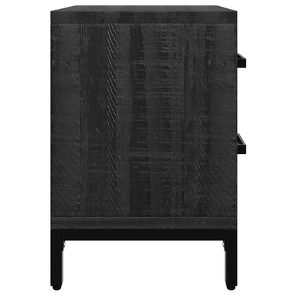 Sängbord 2 st svart 36x30x45 cm massiv furu