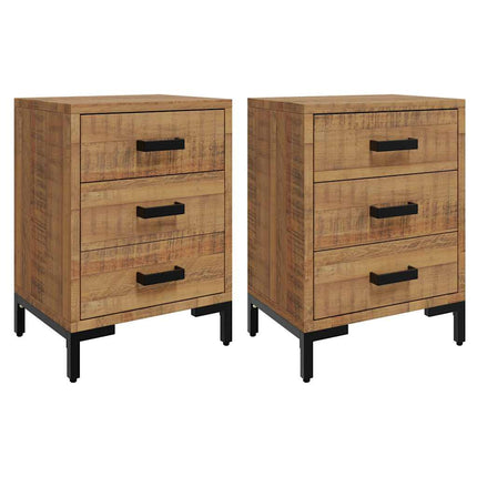Sängbord 2 st 40x30x55 cm massiv furu