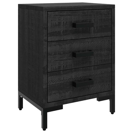 Sängbord 2 st svart 40x30x55 cm massivt furuträ