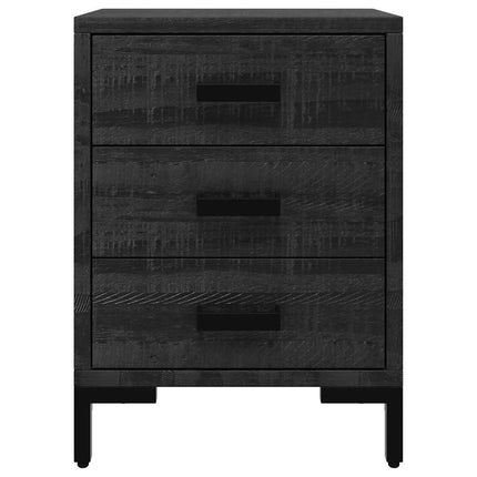 Sängbord 2 st svart 40x30x55 cm massivt furuträ