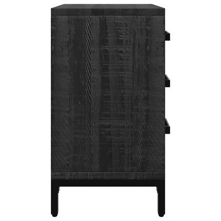 Sängbord 2 st svart 40x30x55 cm massivt furuträ