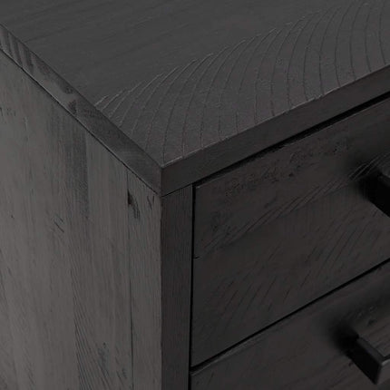 Sängbord 2 st svart 40x30x55 cm massivt furuträ