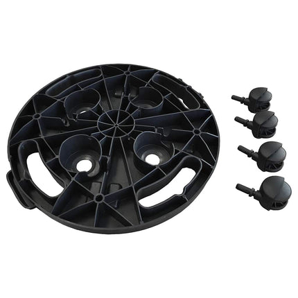 Blomvagnar med hjul 3 st diameter 30 cm svart 170 kg