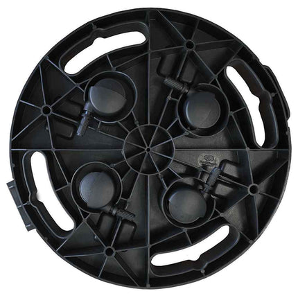 Blomvagnar med hjul 5 st diameter 30 cm svart 170 kg