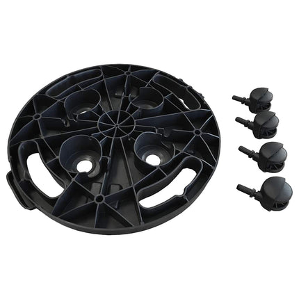 Blomvagnar med hjul 5 st diameter 30 cm svart 170 kg