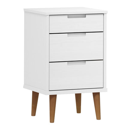 Sängbord MOLDE vit 40x35x65 cm massiv furu