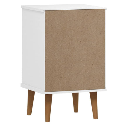 Sängbord MOLDE vit 40x35x65 cm massiv furu