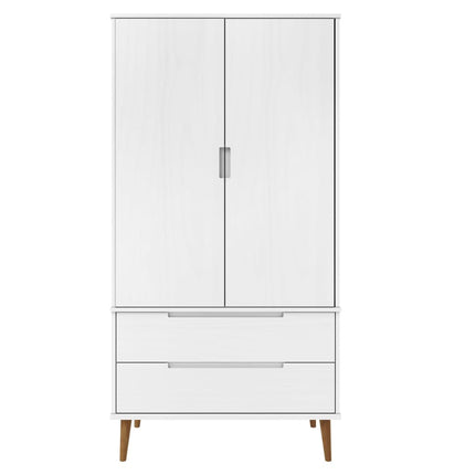 Klädskåp MOLDE vit 90x55x175 cm massiv furu