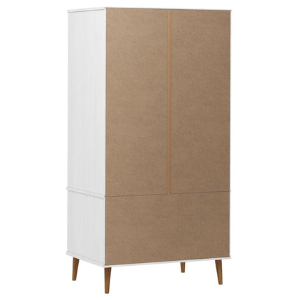 Klädskåp MOLDE vit 90x55x175 cm massiv furu
