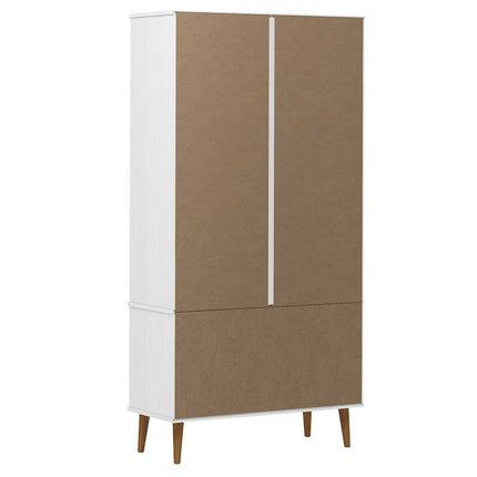 Vitrinskåp MOLDE vit 90x35x175 cm massiv furu