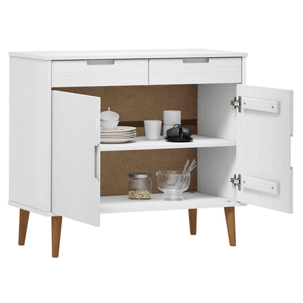 Skänk MOLDE vit 90x40x80 cm massiv furu