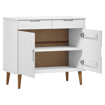 Skänk MOLDE vit 90x40x80 cm massiv furu