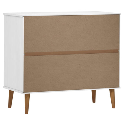 Skänk MOLDE vit 90x40x80 cm massiv furu
