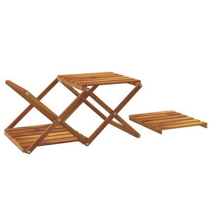 Hopfällbar hylla 3 hyllplan brun 43x31x63 cm massivt akaciaträ