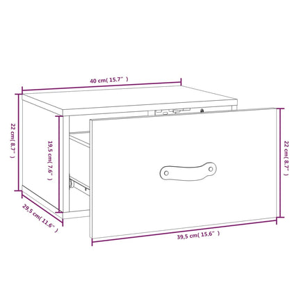 Väggmonterade sängbord vit 40x29,5x22 cm