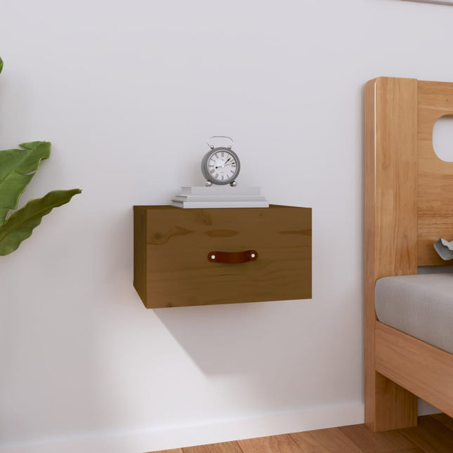Väggmonterade sängbord Honungsbrun 40x29,5x22 cm