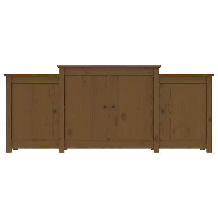 Skänk honungsbrun 164x37x68 cm massiv furu