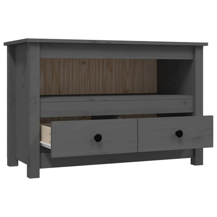 Tv-bänk grå 79x35x52 cm massiv furu