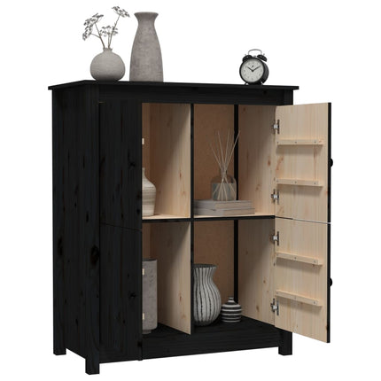 Skänk svart 83x41,5x100 cm massiv furu