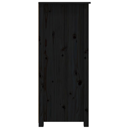 Skänk svart 83x41,5x100 cm massiv furu