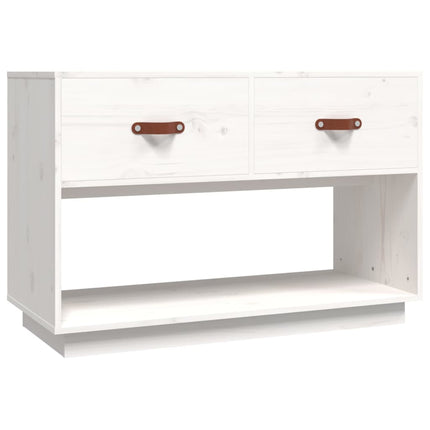 Tv-bänk vit 90x40x60 cm massiv furu