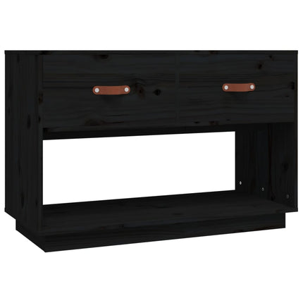 Tv-bänk svart 90x40x60 cm massiv furu