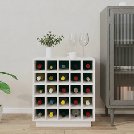 Vinskåp vit 55,5x34x61 cm massiv furu