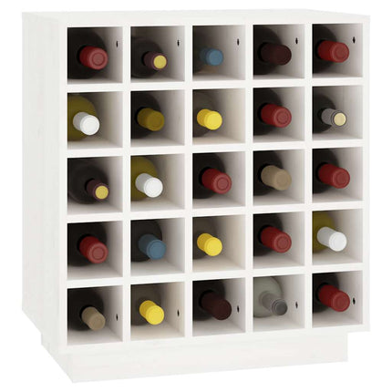 Vinskåp vit 55,5x34x61 cm massiv furu
