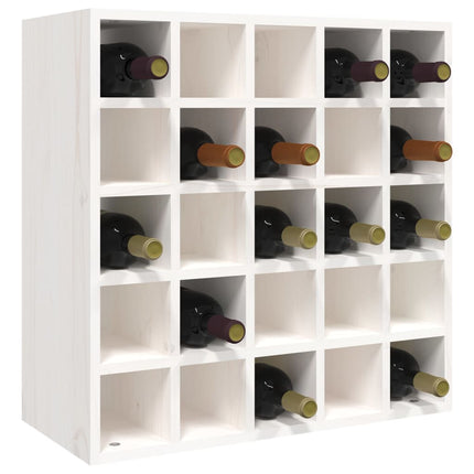Vinskåp vit 56x25x56 cm massivt trä furu