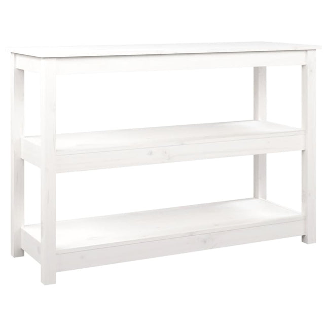 Konsolbord vit 110x40x74 cm massiv furu