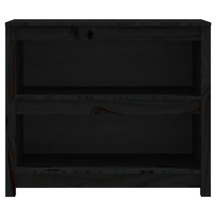 Bokhylla svart 80x35x68 cm massiv furu