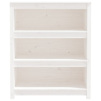 Bokhylla vit 80x35x97 cm massiv furu