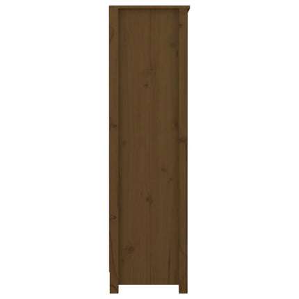Bokhylla honungsbrun 80x35x126 cm massiv furu
