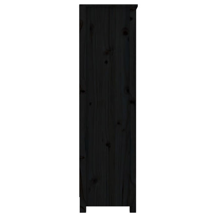 Bokhylla svart 80x35x126 cm massiv furu