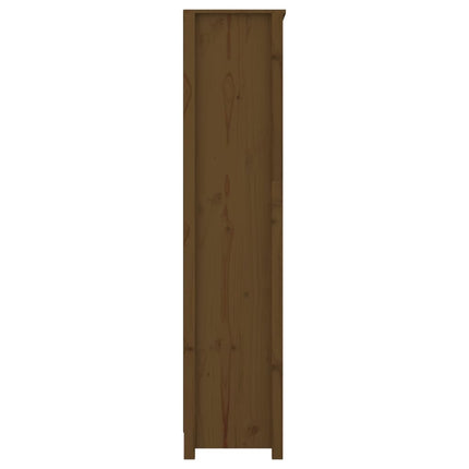 Bokhylla honungsbrun 80x35x154 cm massiv furu