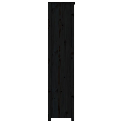 Bokhylla svart 80x35x154 cm massiv furu