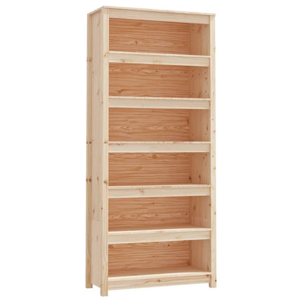 Bokhylla 80x35x183 cm massiv furu