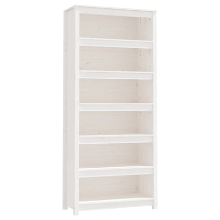 Bokhylla vit 80x35x183 cm massiv furu