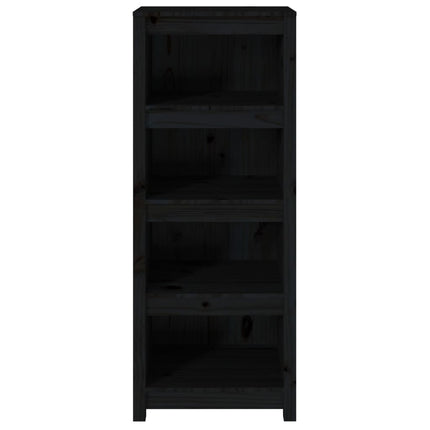 Bokhylla svart 50x35x125,5 cm massiv furu