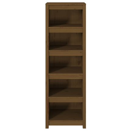 Bokhylla honungsbrun 50x35x154 cm massiv furu