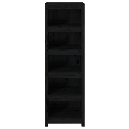 Bokhylla svart 50x35x154 cm massiv furu