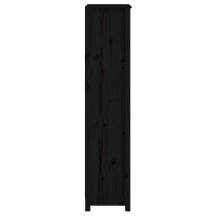 Bokhylla svart 50x35x154 cm massiv furu