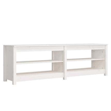 Skobänk vit 160x36,5x50 cm massiv furu