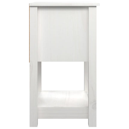 Sängbord vit 40x35x61,5 cm massiv furu